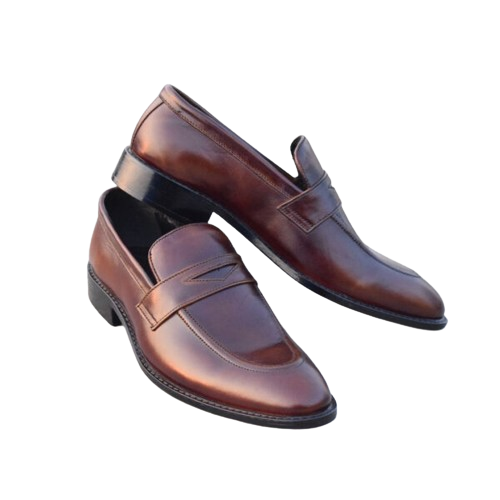 Sleek Handmade Leather Loafers – Two-tone Brown