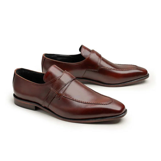 Slip-on Oxford Style - Oak Brown | Handmade Leather Shoes